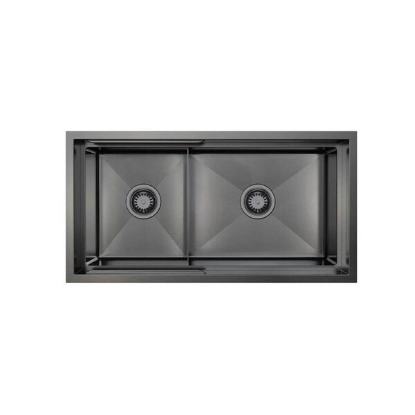HIGOLD Piniz 82cm 1 & 1/2 Bowl Workstation Kitchen Sink - PVD Gunblack
