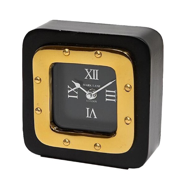 SSH COLLECTION Retro Large Desk Clock - Black and Gold
