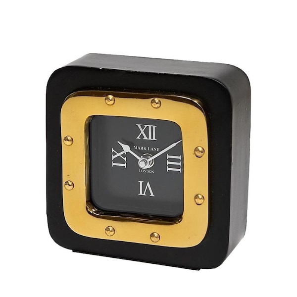 SSH COLLECTION Retro Small Desk Clock - Black and Gold