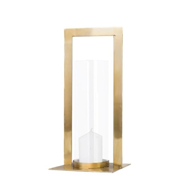 SSH COLLECTION Toren 41cm Tall Hurricane Lamp - Antique Brass
