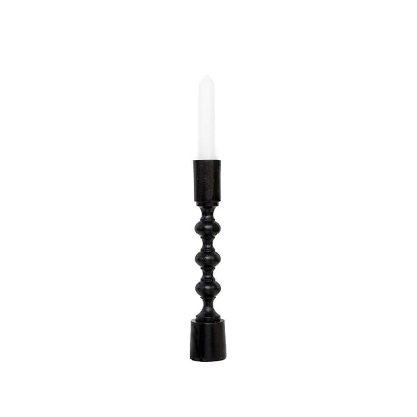 SSH COLLECTION Ripple 25cm Single Candle Stand - Black