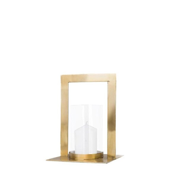 SSH COLLECTION Toren 26cm Tall Hurricane Lamp - Antique Brass