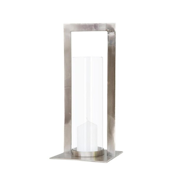 SSH COLLECTION Toren 41cm Tall Hurricane Lamp - Polished Nickel