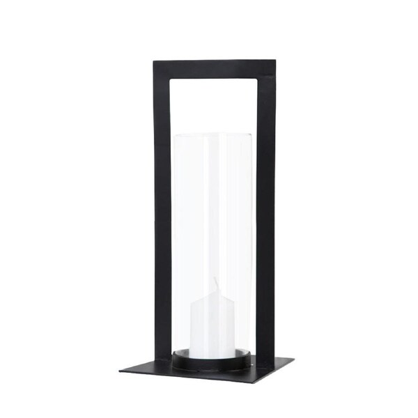 SSH COLLECTION Toren 41cm Tall Hurricane Lamp - Matte Black