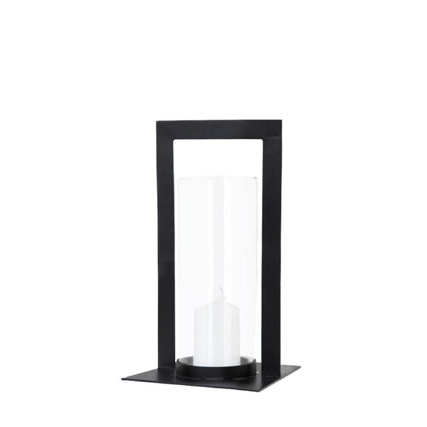 SSH COLLECTION Toren 34cm Tall Hurricane Lamp - Matte Black