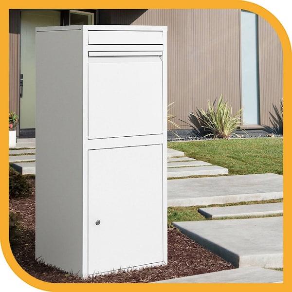 Groverdi Parcel Box Letter Box Package Drop Slot MailBox Security Lock Storage Model 1 - White