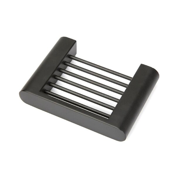 VALE Fluid Stainless Steel Soap Basket Dish - Matte Black