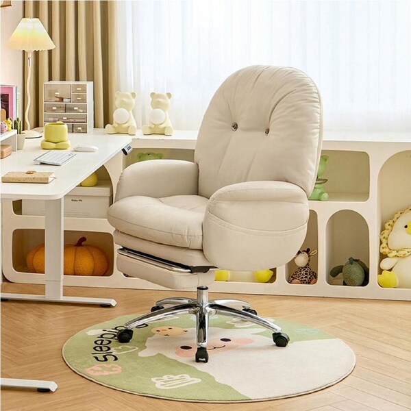Amity Adjustable Height Computer Chair/Office Chair and Caster Wheels With Retractable Footrest