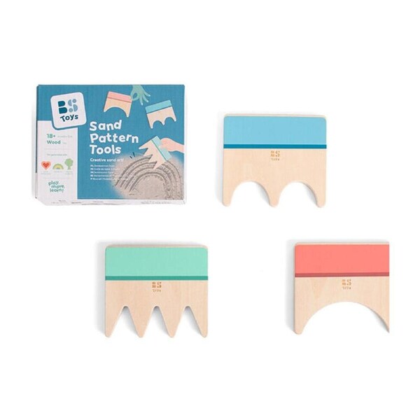 BS Toys Wood Sand Pattern Tools Active Kids Active/Outdoor Toys 10x9cm 18m+
