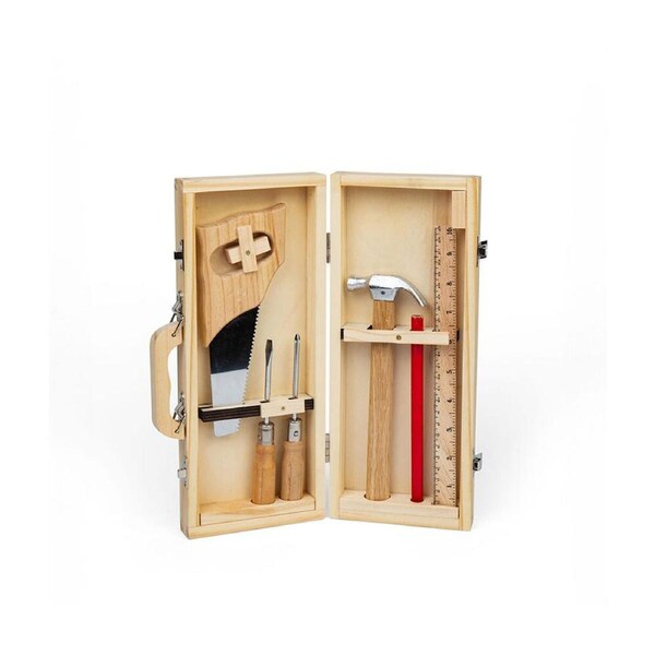 Bigjigs Toys Wood Diy Tool Box Role Play Kids Pretend Play Toys 30x15cm 5y+