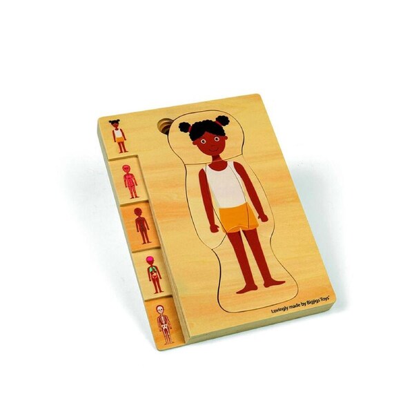 Bigjigs Toys Wood Anatomy Puzzle Girl Educational Kids Puzzles Toys 25x18cm 3y+