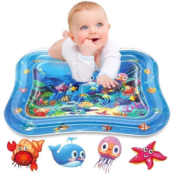 Inflatable Premium Baby Water Play Mat ,Strengthen Your Baby's Muscles, Portable, for Infants and Toddlers Baby Toys for 3 to 24 Months