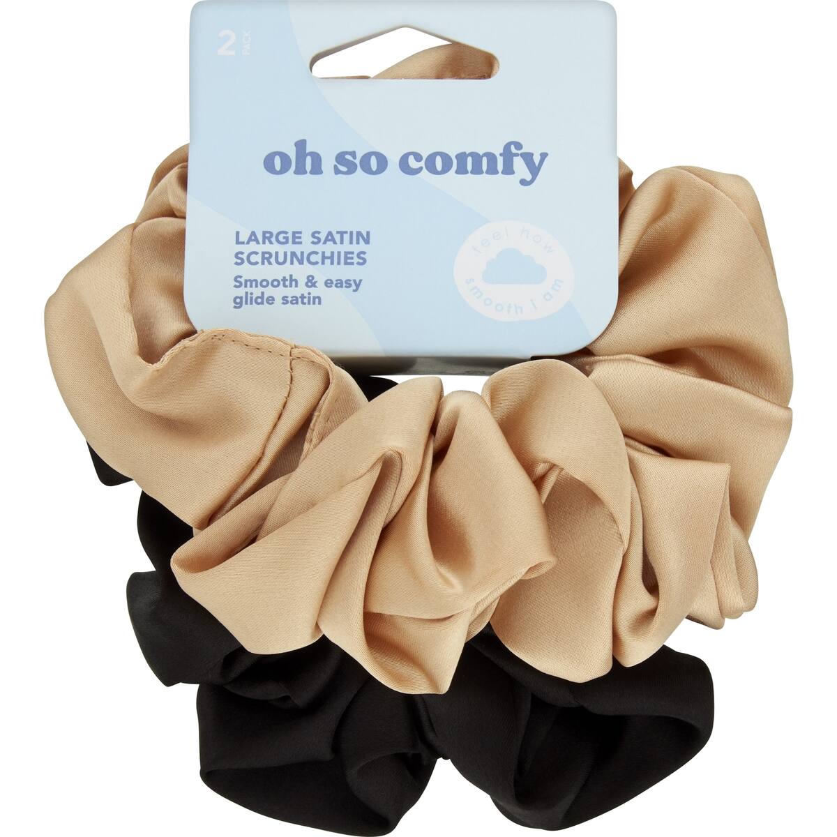 Oh So Comfy Large Satin Scrunchies 2 Pack Bunch