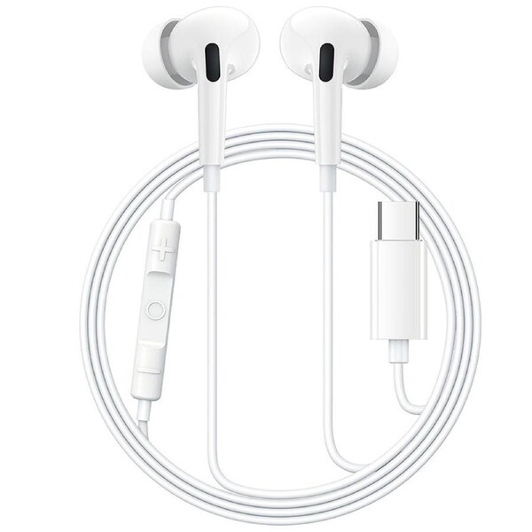 Baseus Encok CZ18 In-Ear Wired Earphones USB Type-C Earbud Wired w/ Mic Control - White