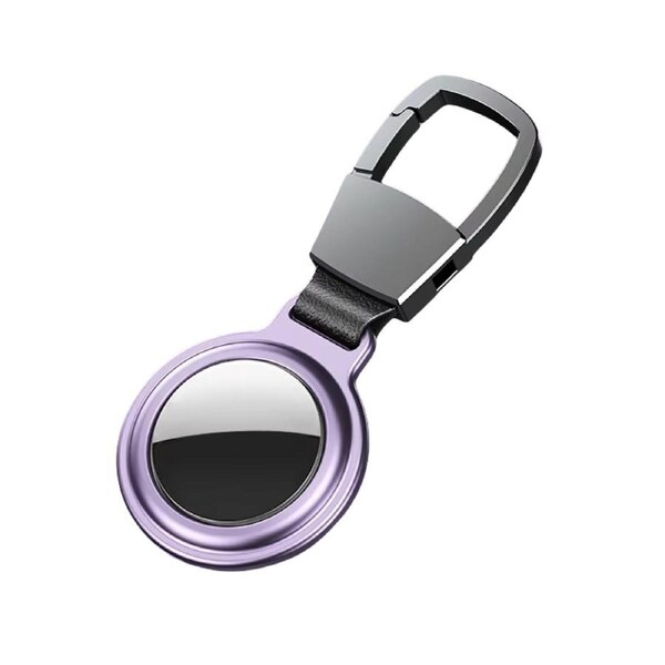 For AirTag Magnetic Metal Cover with Keychain (Purple)