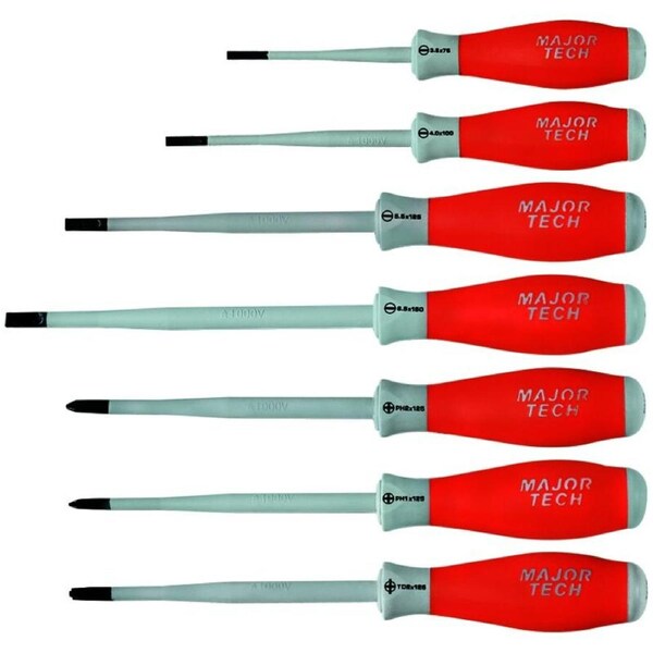 Major Tech 7 Piece Slimline Insulated Screwdriver Set