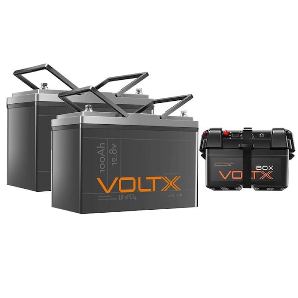VoltX 12V Lithium Battery 2560Wh + Battery Box