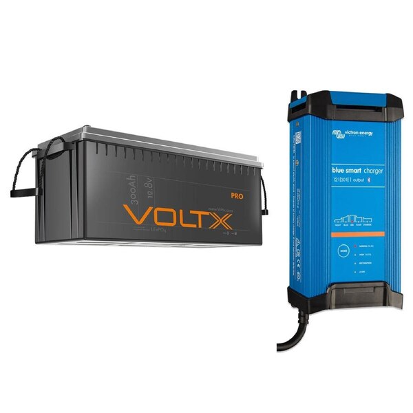 VoltX Pro 12V 300Ah Lithium Battery + 30A AC Charger — Home Backup & Off-Grid Power, 5-Year Aussie Warranty