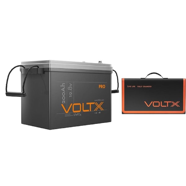 VoltX 12V Lithium Battery 200Ah + 100W Solar Panel Mat