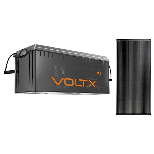 VoltX 12V Lithium Battery 300Ah + 200W Fixed Solar Panel