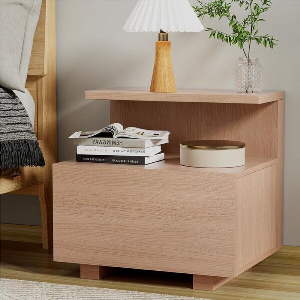 Bedside Table 1 Drawer - Pine