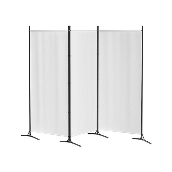 3 Panel Room Divider Screen 260x180cm Fabric White