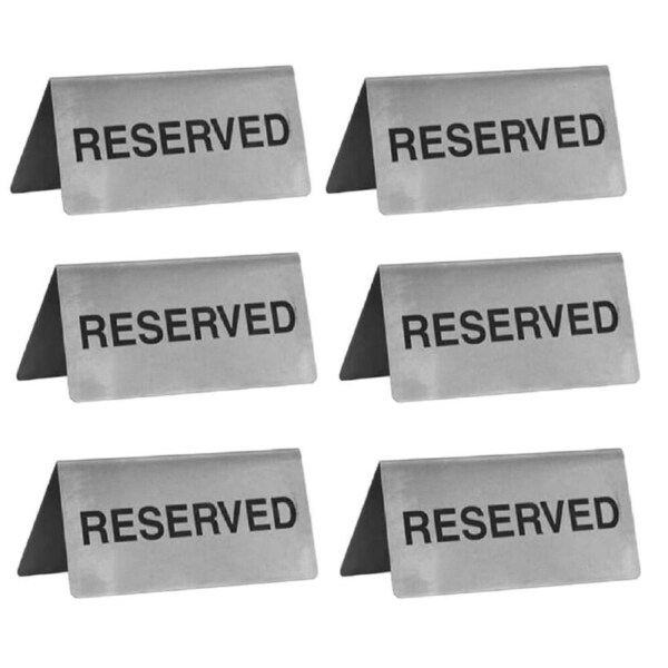 Trenton A-Frame Stainless Steel Reserved 100 x 43mm - Set of 6