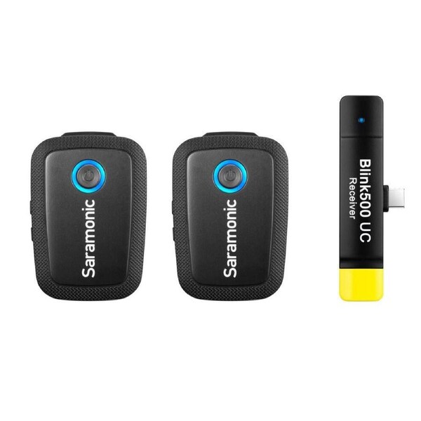 3pc Saramonic Lavalier Wireless Microphone TX/RXUC Kit For Smartphone Black