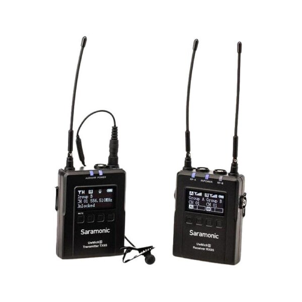 2pc Saramonic UHF Camera-Mount Wireless Omni Lavalier Microphone System Kit