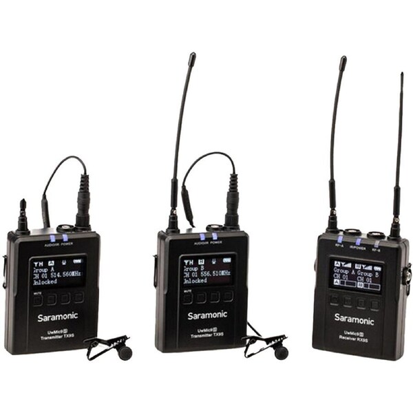 3pc Saramonic UHF Wireless Microphone System Kit For Broadcast/TV/Vloggers