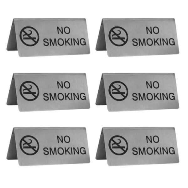 Trenton A-Frame Stainless Steel No Smoking 100 x 43mm - Set of 6