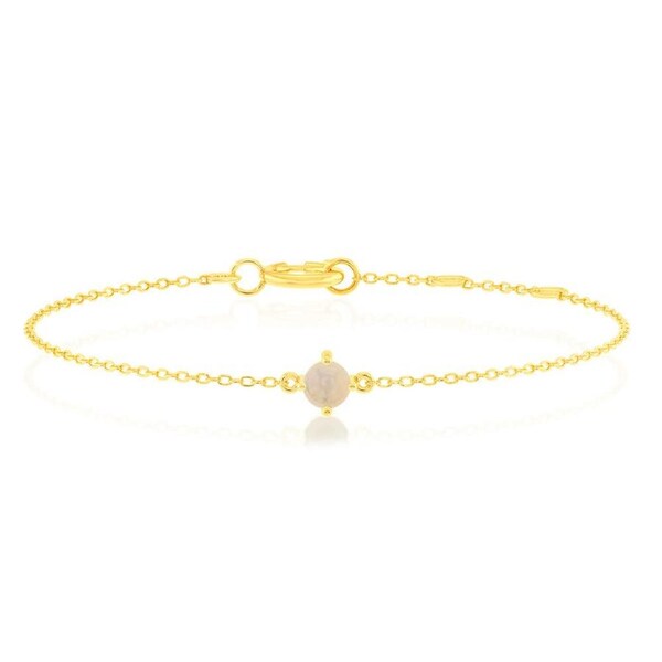 0.17 Carat Opal Adjustable Bracelet 17cm in 9ct Yellow Gold
