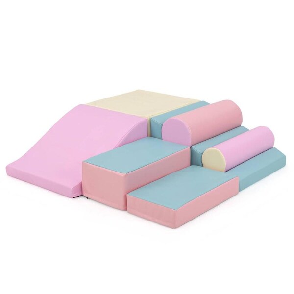 Babyjoy 7PCS Foam Building Blocks Kids Creative Learning Toy Set Climb & Crawl Activity Center