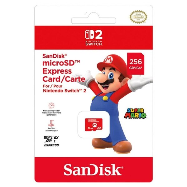 Nintendo Switch 2 Sandisk MicroSD 256GB Express Card