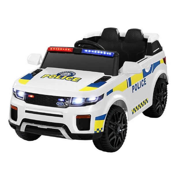 Rigo Kids Ride On Car Electric Patrol Police Toy Cars Remote Control 12V White