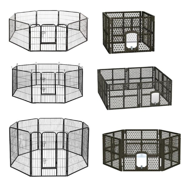 i.Pet 8 Panel Pet Dog Playpen Puppy Exercise Cage Enclosure Fence Play Pen 80cm x 100cm per panel