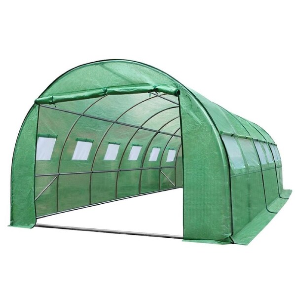 1 X Green Fingers Greenhouse Walk In Tunnel Plant Stand Green Shed 6M X 3M X 2M
