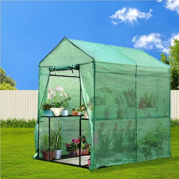 1 X Green Fingers Greenhouse Walk In Tunnel Plant Stand Green Shed 1.9M X 1.2M X 1.9M