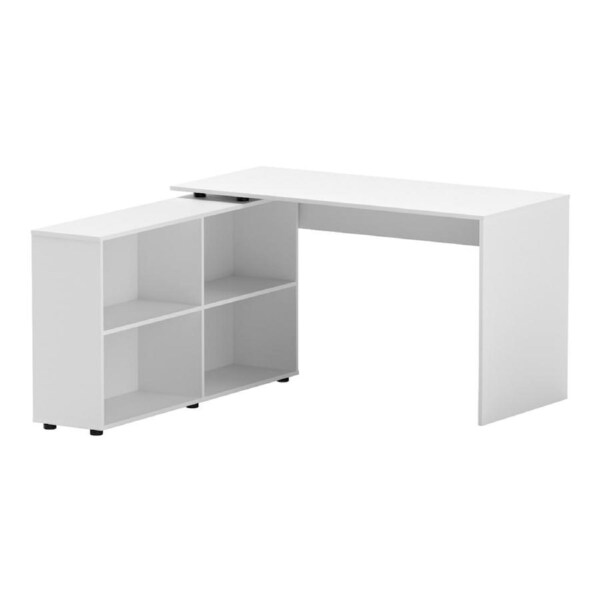 Artiss Corner Computer Desk with Shelves White