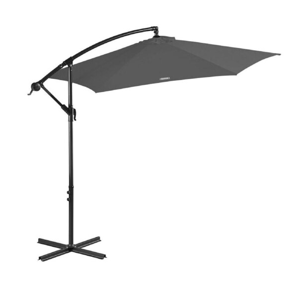 Milano Outdoor 3M Hanging & Folding Umbrella w/ Cover Garden Shade Charcoal