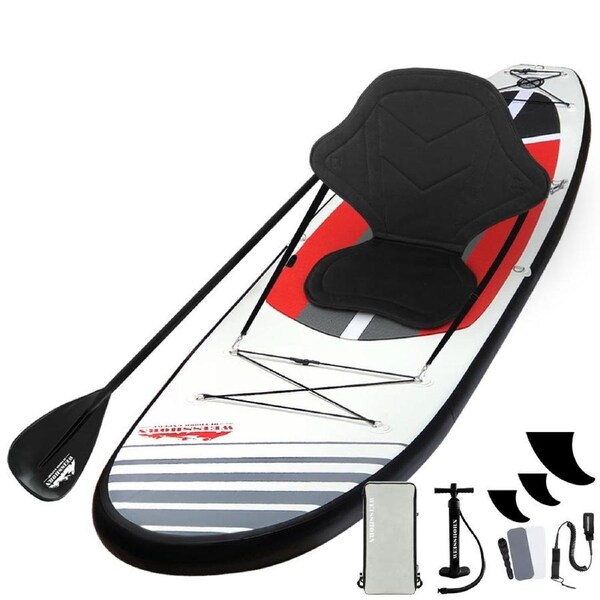 Weisshorn Stand Up Paddle Board Inflatable Kayak Surfboard SUP Paddleboard Black - 11FT