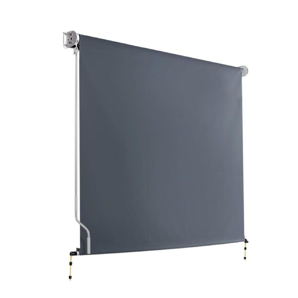 Instahut Outdoor Blind Privacy Screen Roll Down Awning Canopy Window Grey 1.5m X2.5m (W x H)