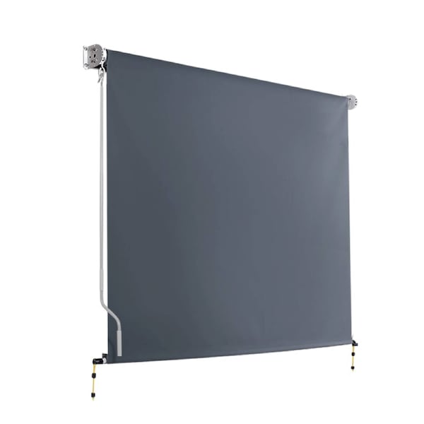 Instahut Outdoor Blind Privacy Screen Roll Down Awning Canopy Window Grey 2.1m X2.5m (W x H)