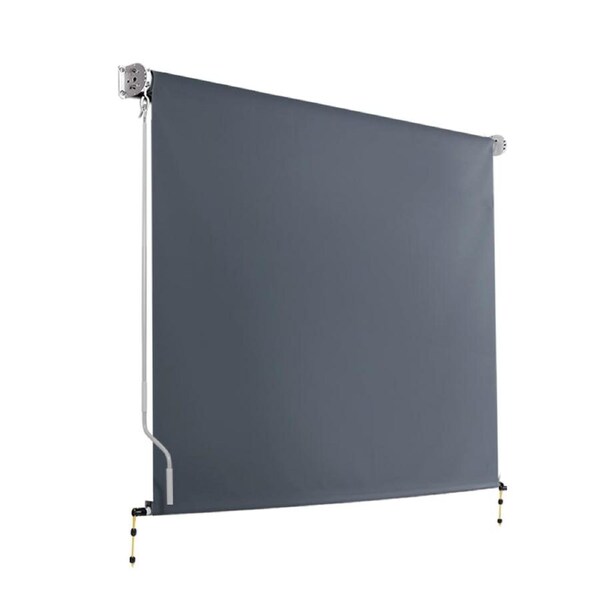 Instahut Outdoor Blind Privacy Screen Roll Down Awning Canopy Window Grey 2.4m X2.5m (W x H)