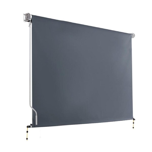 Instahut Outdoor Blind Privacy Screen Roll Down Awning Canopy Window Grey 2.7m X2.5m (W x H)