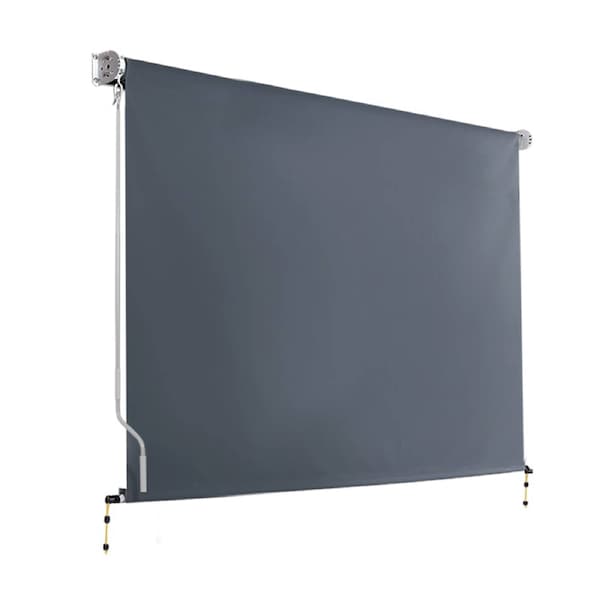 Instahut Outdoor Blind Privacy Screen Roll Down Awning Canopy Window Grey 3m X2.5m (W x H)