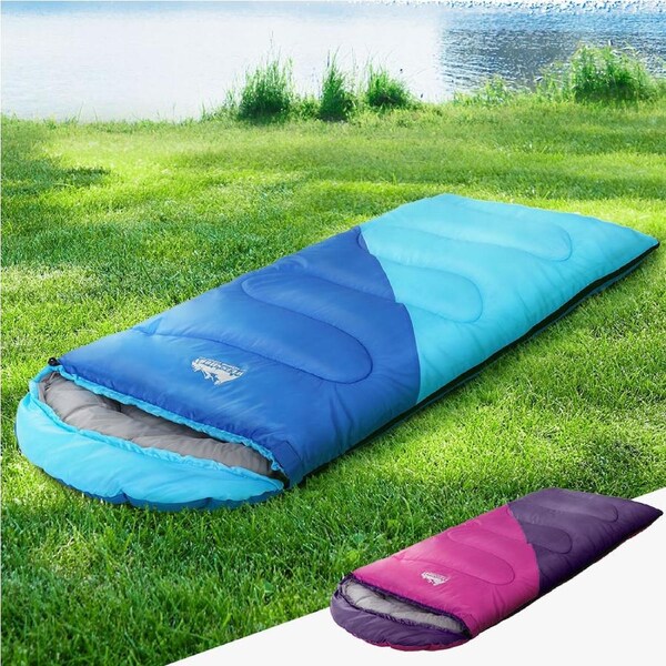 Weisshorn Sleeping Bag Bags Kids 172cm Camping Hiking Thermal Blue