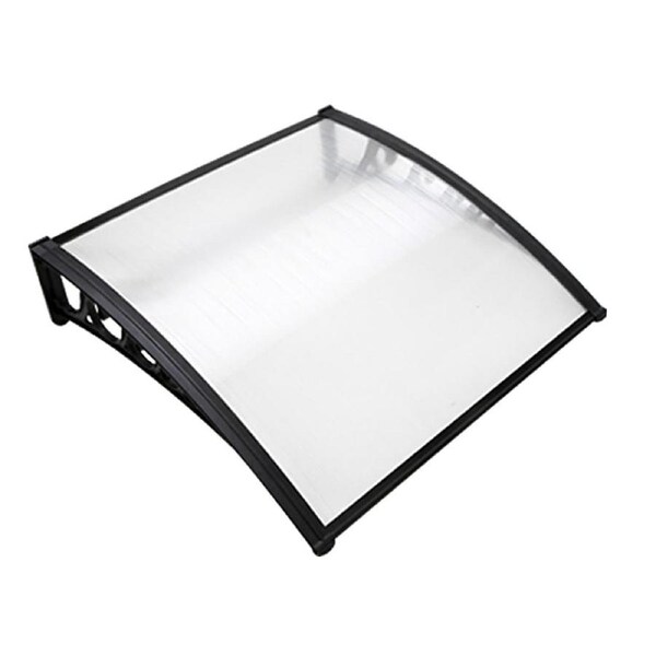 Instahut Window Door Awning 1-6M Transparent /Brown Hollow Sheet Plastic Frame 1m x 4m Clear