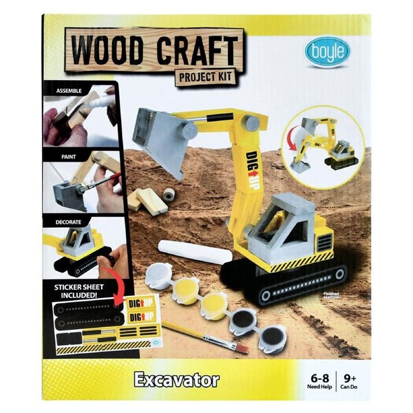 Boyle Wood Craft Project Kit Excavator Kids/Children DIY Build Activity 9y+