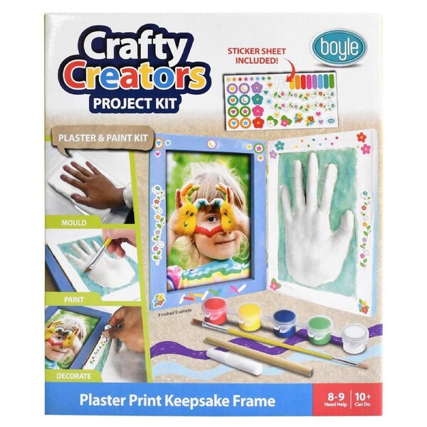 Boyle Crafty Creators Plaster Print Keepsake Frame Project Kit Kids DIY 10+